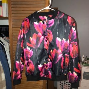 Floral bomber jacket